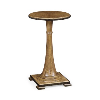 Small Round English Brown Oak Wine Table