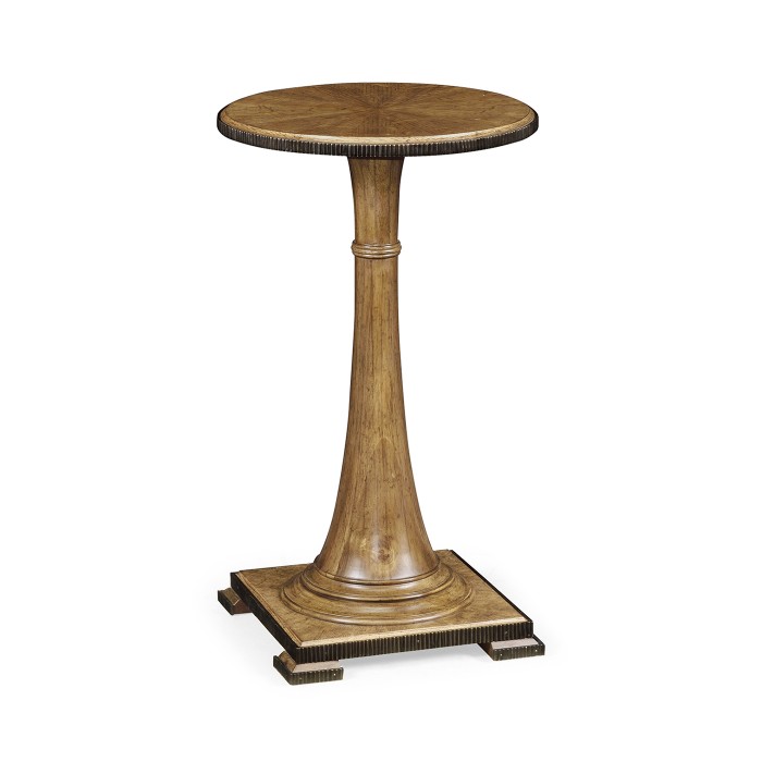 Small Round English Brown Oak Wine Table
