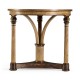 Round English Brown Oak Lamp Table