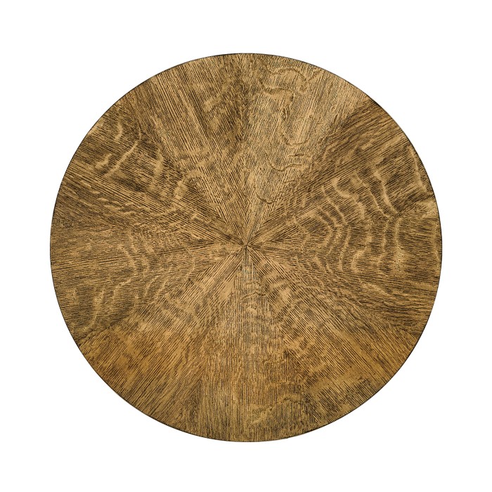 Round English Brown Oak Lamp Table