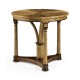 Round English Brown Oak Lamp Table