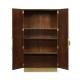 Walnut & Crackle Ceramic Lacquered Storage Cabinet