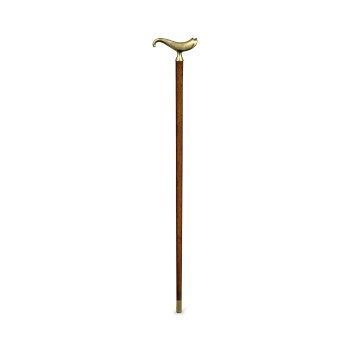 Mahogany Walking Stick with Brass Derby Topper