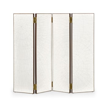 Crackle Ceramic Lacquered Folding Screen