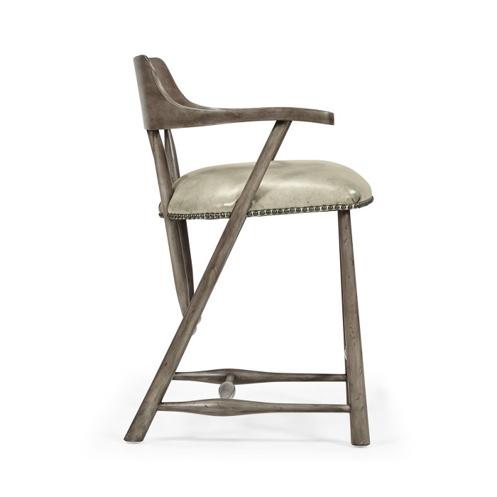 Smokers Style Antique Dark Grey Counter Stool