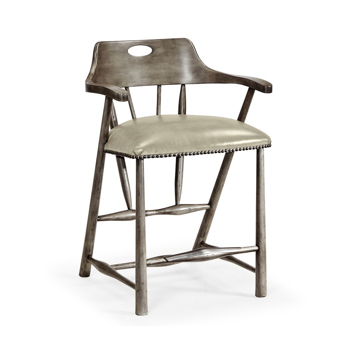 Smokers Style Antique Dark Grey Counter Stool