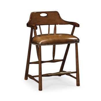 Smokers Style Dark Oak Counter Stool