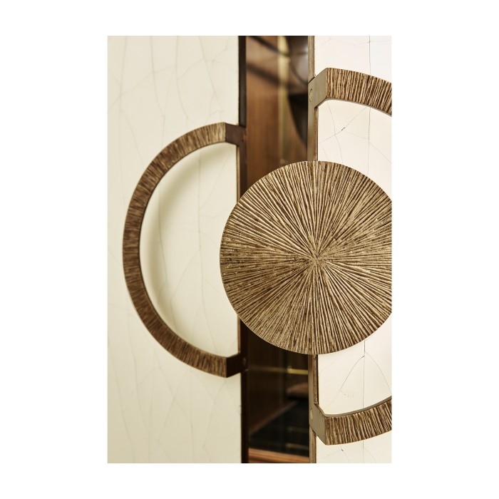 Crackle Cloth Lacquered Drinks Cabinet