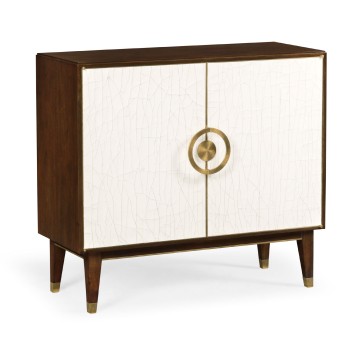 Walnut & Crackle Cloth Lacquered Server