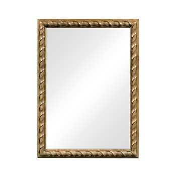 Large Rectangular English Brown Oak Hanging Mirror