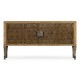 Large Rectangular English Brown Oak & Dark Brown Burl Walnut Buffet