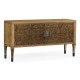 Large Rectangular English Brown Oak & Dark Brown Burl Walnut Buffet