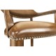 Walnut Upholstered Library Bar Stool