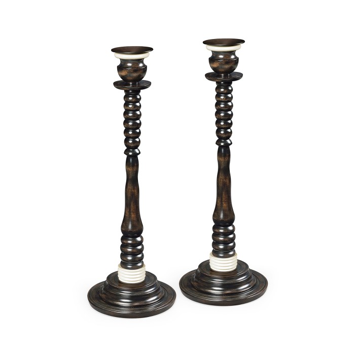 A Pair of Charcoal & White Candlesticks