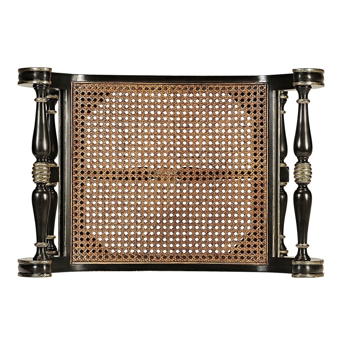 Curved Charcoal & Gilded Stool