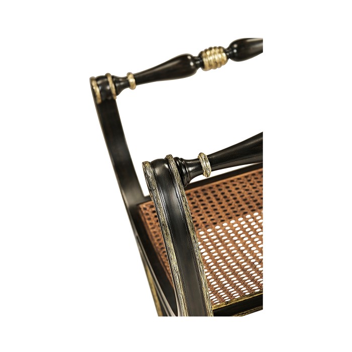 Curved Charcoal & Gilded Stool