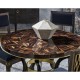 Round Natural Macassar Ebony & Brass Centre Table