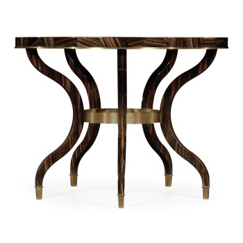 Round Natural Macassar Ebony & Brass Centre Table
