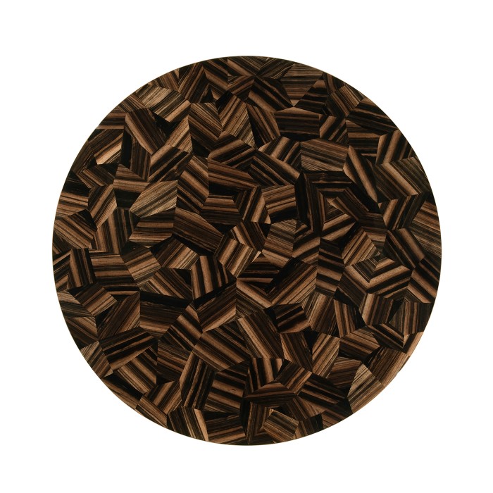 Round Natural Macassar Ebony & Brass Centre Table