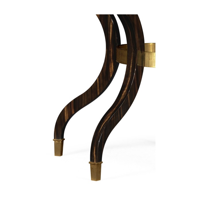 Round Natural Macassar Ebony & Brass Centre Table