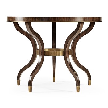 Round Dark Santos & Brass Centre Table