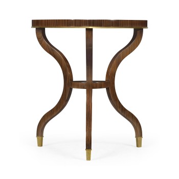 Triangular Dark Santos & Brass Side Table