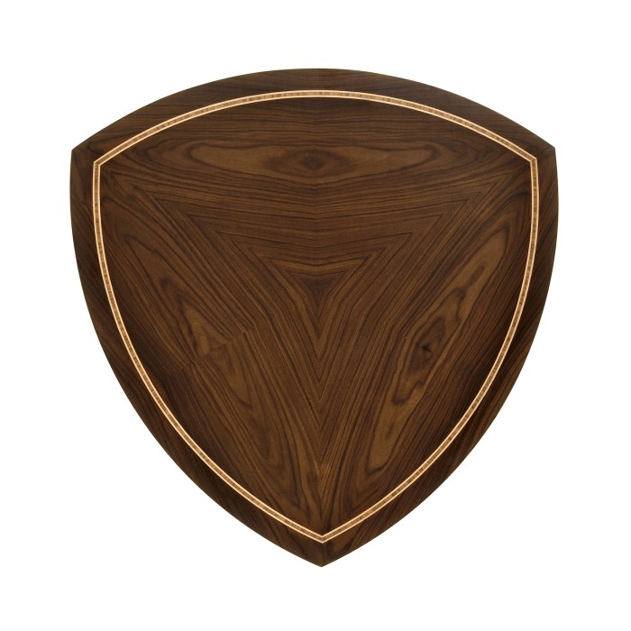 Triangular Dark Santos & Brass Side Table
