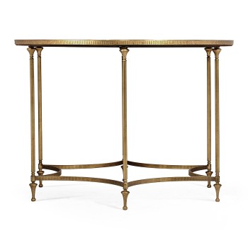 Round Dark Santos & Brass Centre Table with Six Leg Base