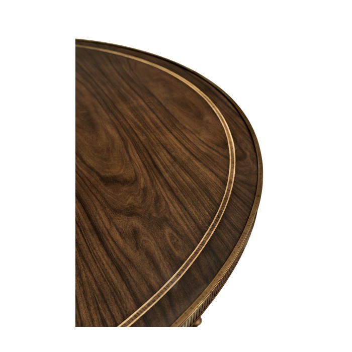 Round Dark Santos & Brass Centre Table with Six Leg Base