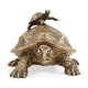 Anitque Light Brown Brass Turtle Container