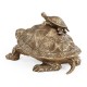 Anitque Light Brown Brass Turtle Container