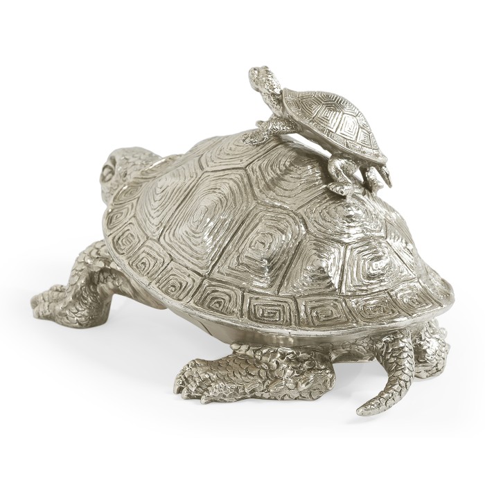 White Stainless Steel Turtle Container