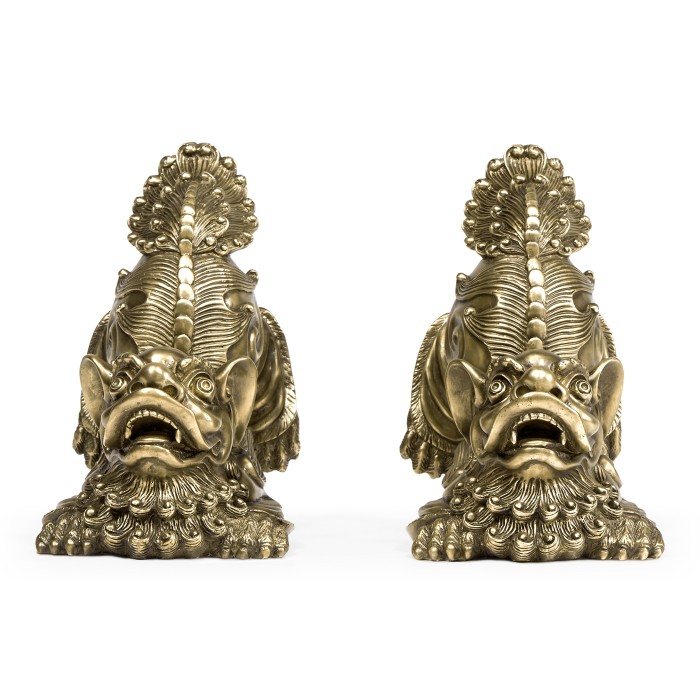 Antique Brass Foo Dog Bookends