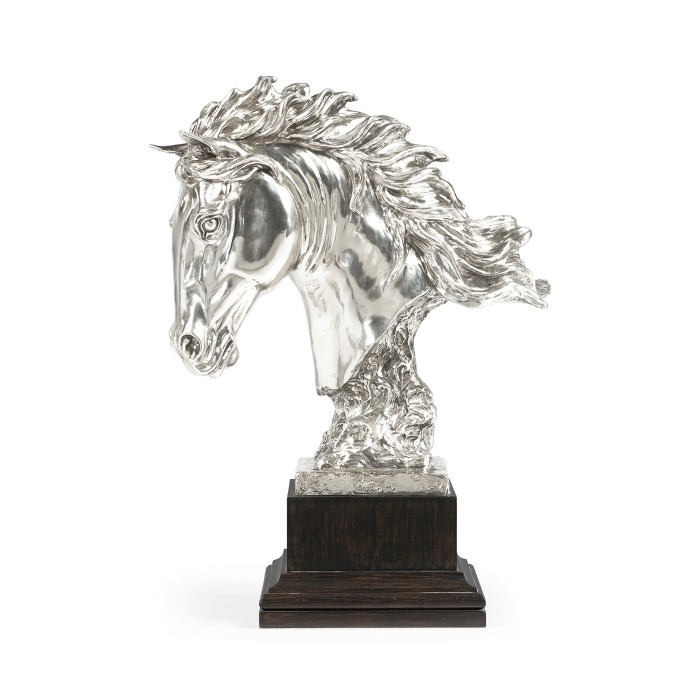 White Stainless Steel Stallion Horse Head