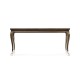 Large Brown Mahogany Console Table with Cabriole Legs & White Brass Claw Feet