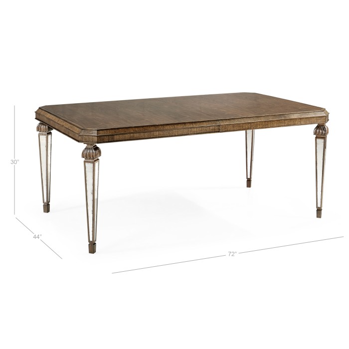 Berkley Walnut & Antique Mirror Dining Table 72