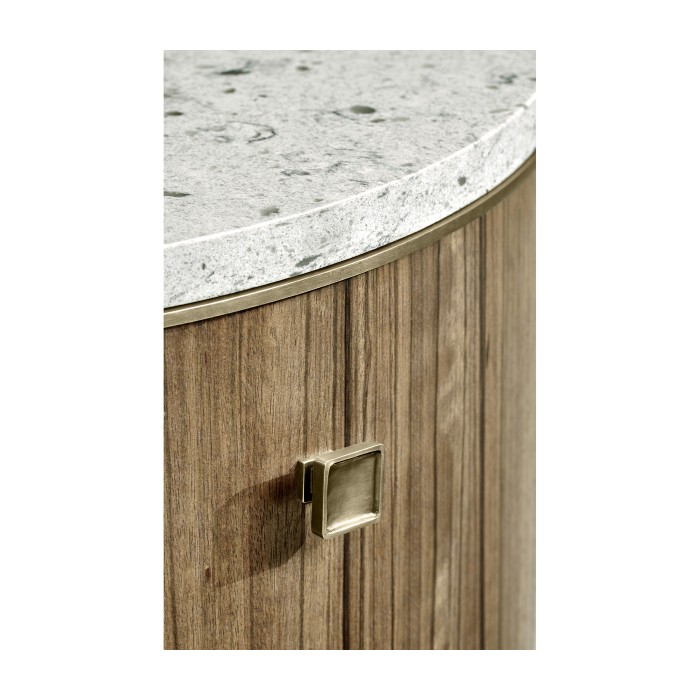 Hamilton Round Table with Speckled Marble Top