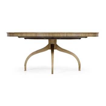 Round Bleached Walnut Dining Table 72