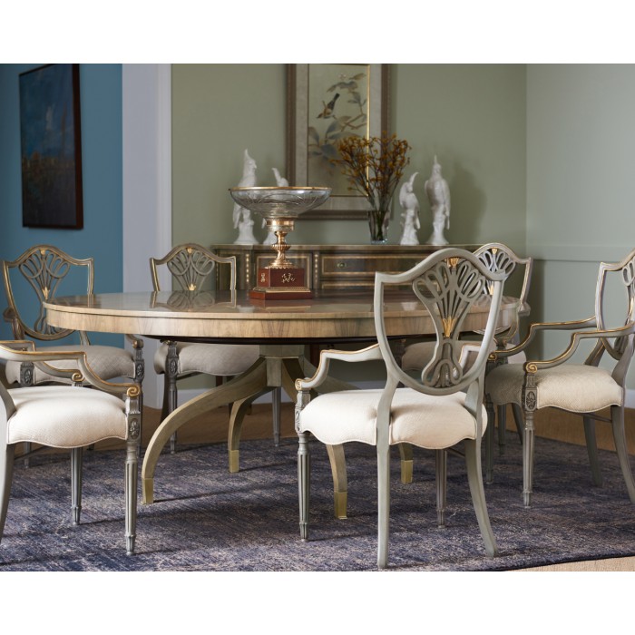 Round Bleached Walnut Dining Table 72