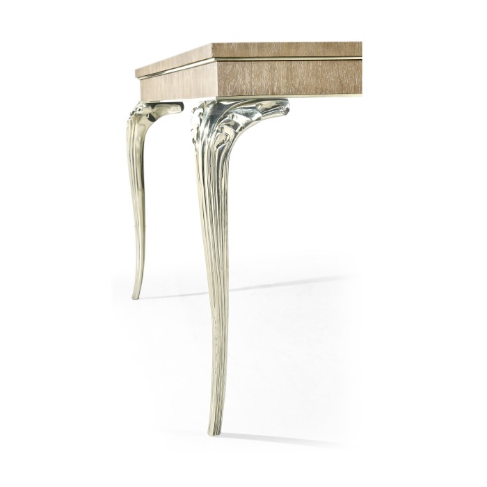 Rectangular Rivoli Walnut & White Stainless Steel Dining Table 84