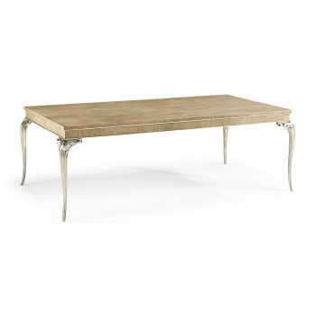 Rectangular Rivoli Walnut & White Stainless Steel Dining Table 84
