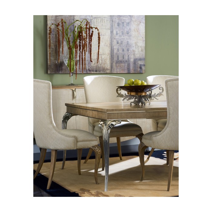 Rectangular Rivoli Walnut & White Stainless Steel Dining Table 84