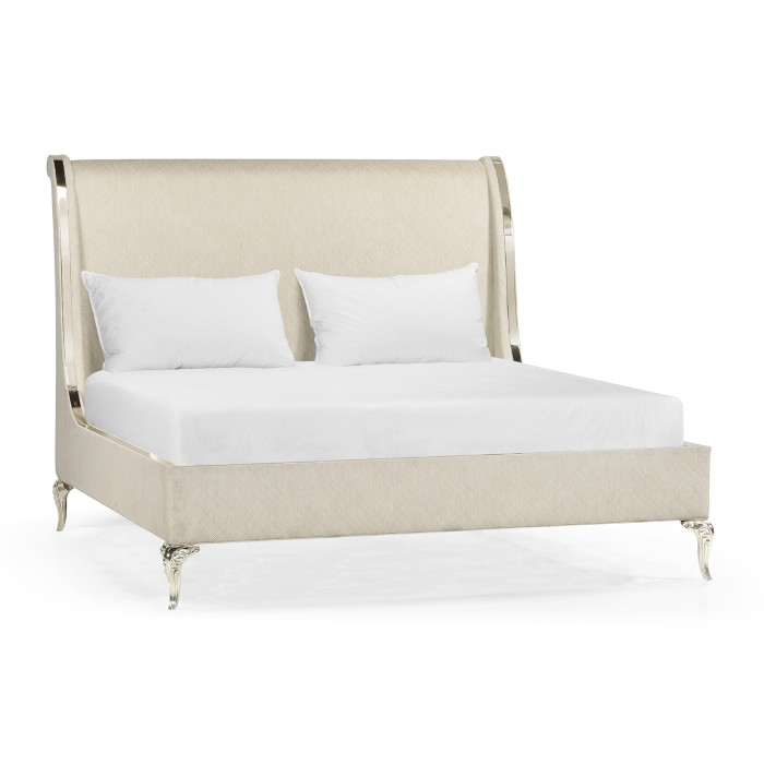 Rivoli White Stainless Steel US King Bed