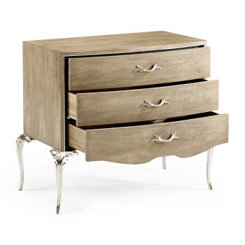 Rivoli Walnut & White Stainless Steel Nightstand