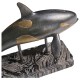 Killer Whale Bronze Statue with Marble Base