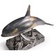 Killer Whale Bronze Statue with Marble Base
