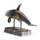 Killer Whale Bronze Statue with Marble Base