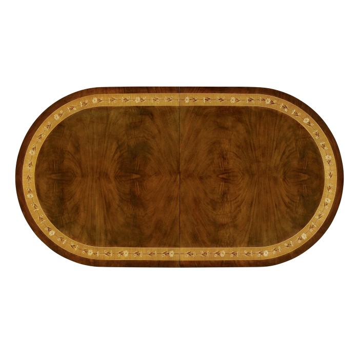 Mahogany Two Self Storing Leaves Biedermeier Style Dining Table 88