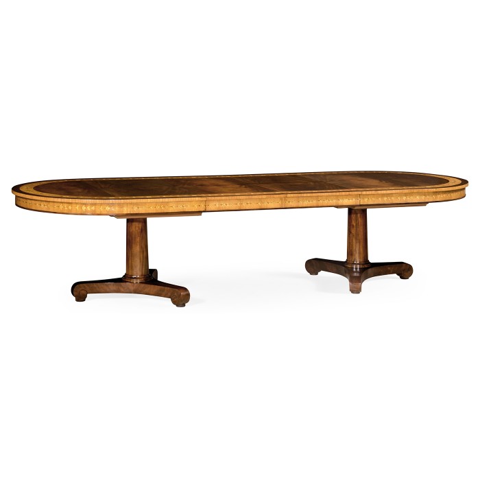 Mahogany Two Self Storing Leaves Biedermeier Style Dining Table 88