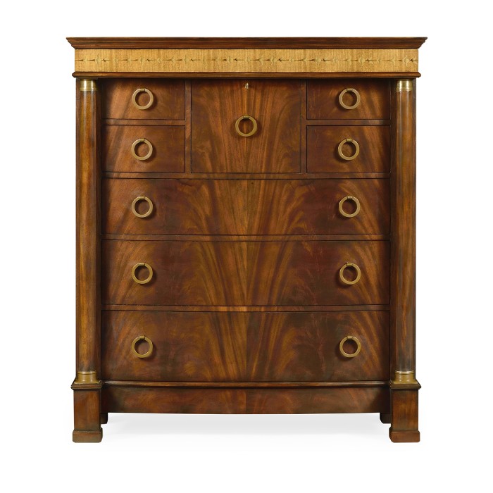 Mahogany biedermeier high chest